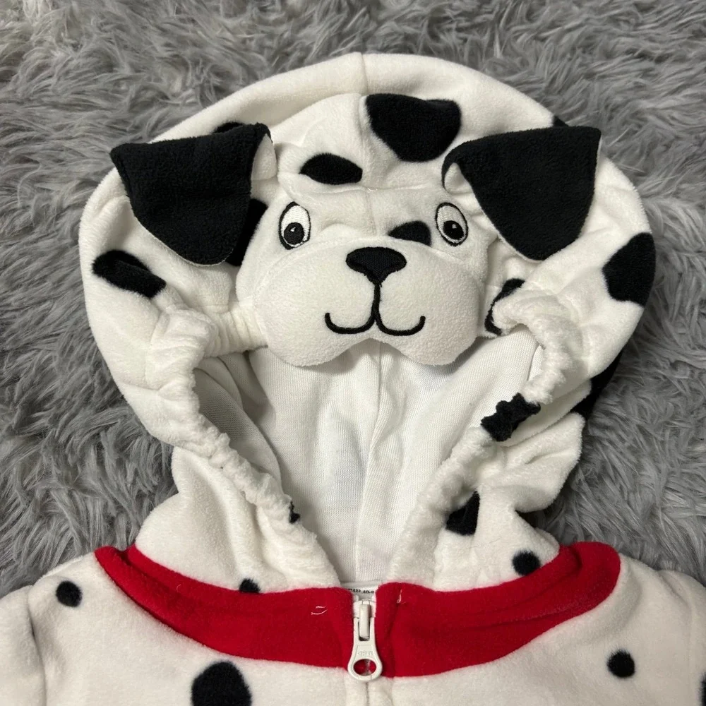 Carters Dalmatian Dog Costume Hooded Baby Infant 6-9 Months Soft Warm